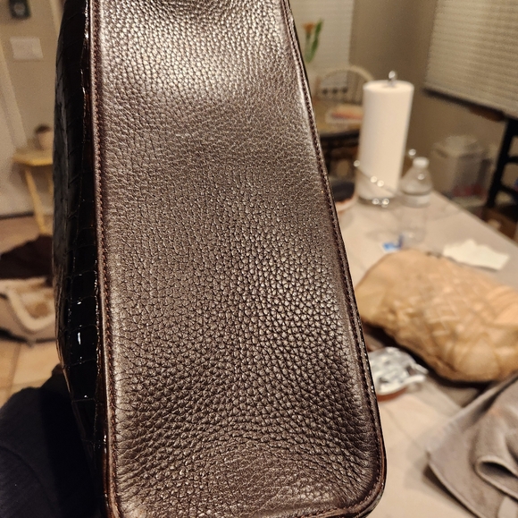 Brighton Patent Leather Croc Embossed Bag - Picture 10 of 16